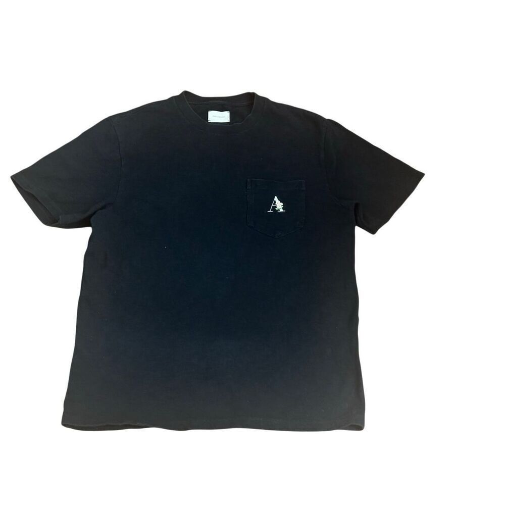 Aime Leon Dore ALD Needlepoint 'A' Pocket Tee Jet Black T-Shirt Size M